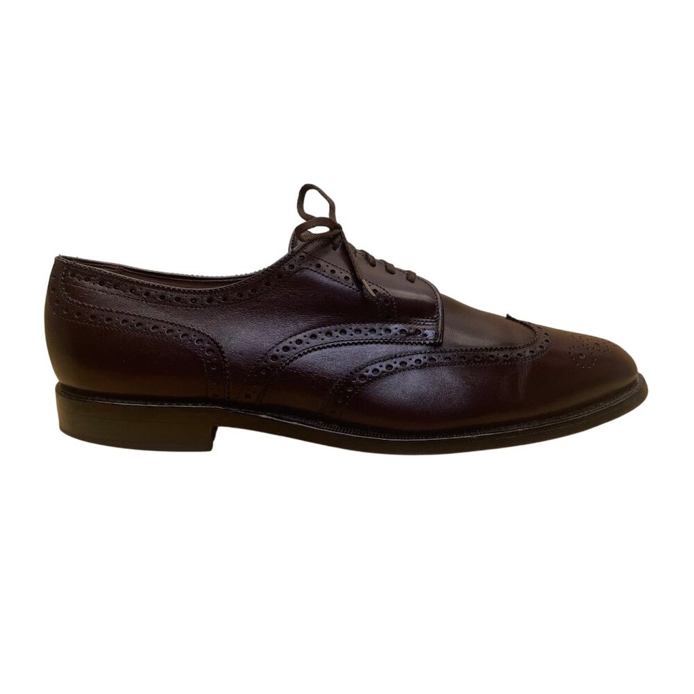 Allen Edmonds Men’s Brown Burgundy Leather Wingtip Oxford Dress Shoes Size 11B
